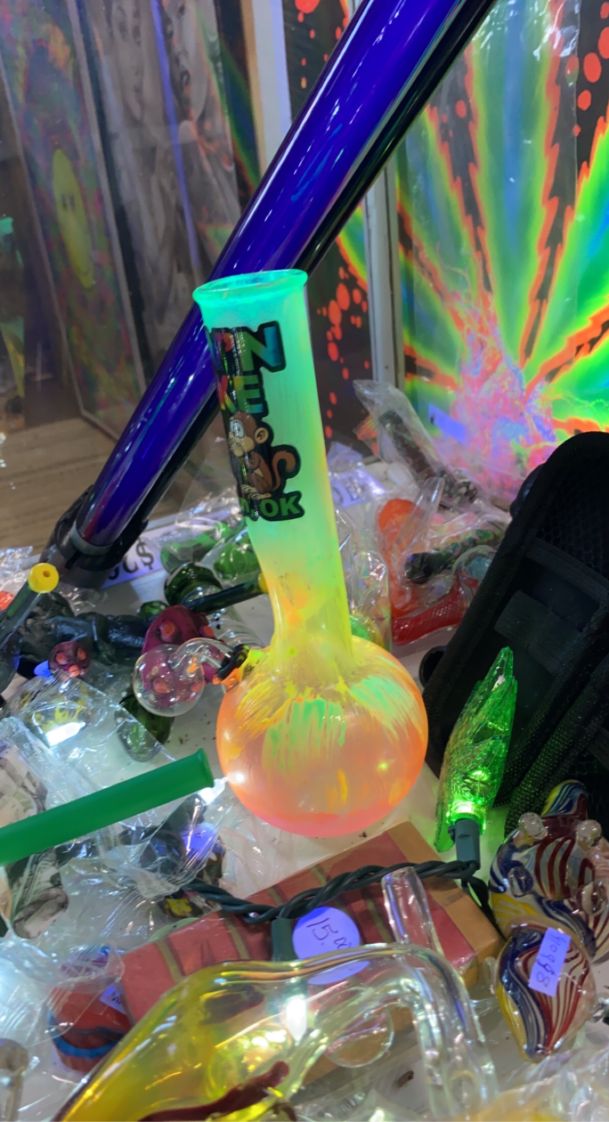 Colorful glass piece from the shop display